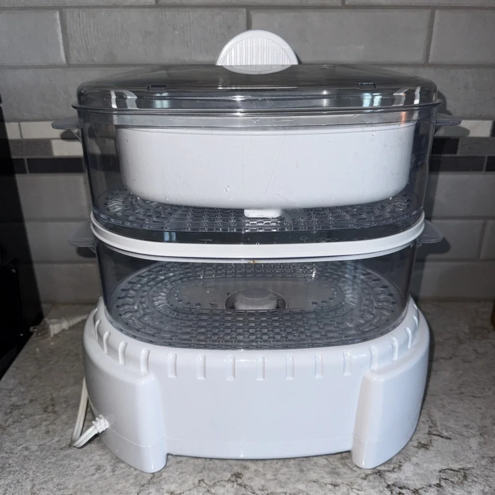 Sunbeam Oster Instant Steam 4711 Food Rice Steamer 2 Tier 6 Quart Clean Works